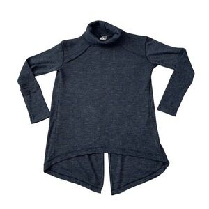 We the Free‎ Turtleneck Split Back Long Sleeve Knit Shirt Gray Size Medium